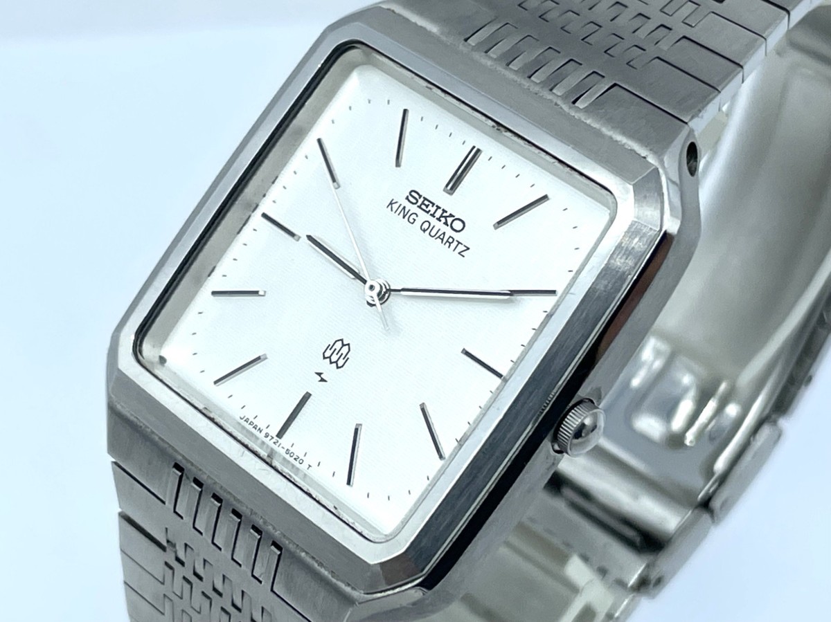 SEIKO KING QUARTZ 腕時計 ホワイト Vintage Seiko King Quartz White Textured Dial Japan Made