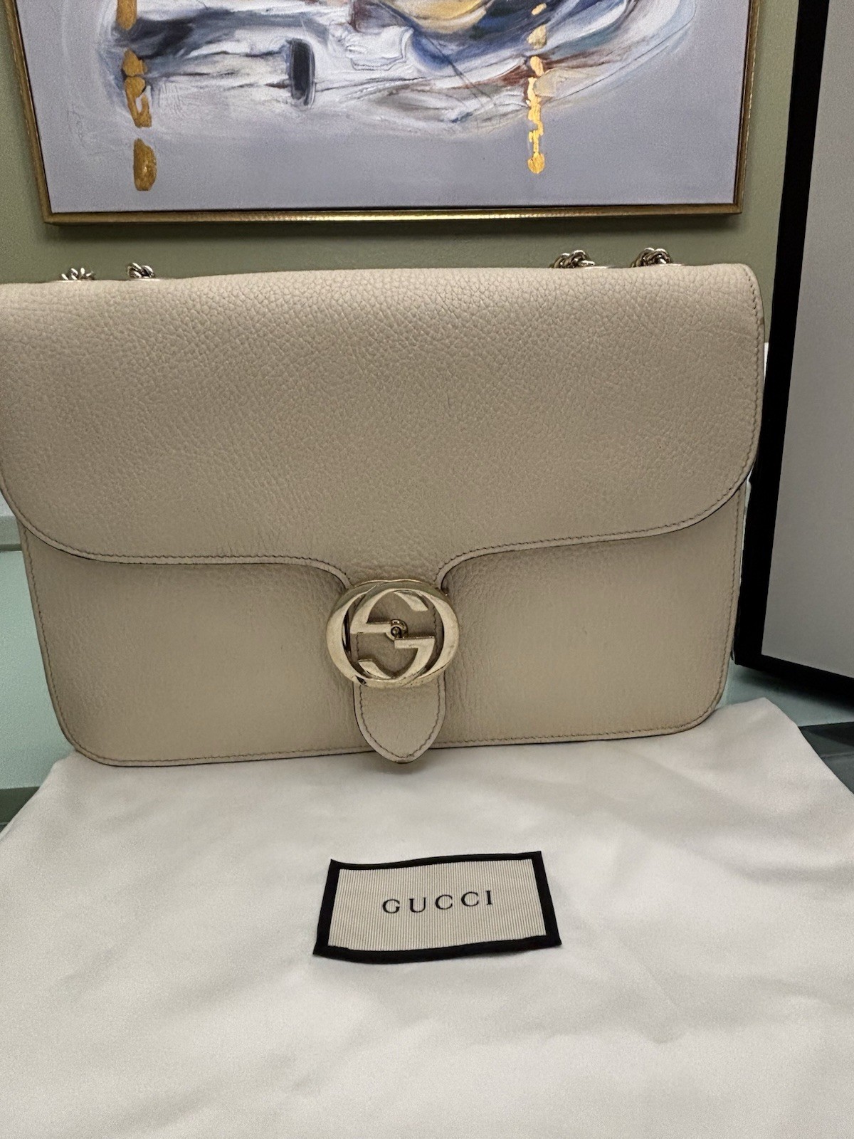 Authentic Gucci 510303 GG Interlocking Large Leat… - image 2