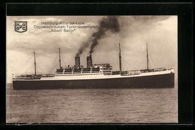 Passagierschiff Albert Ballin der Hamburg-Amerika Linie, Ansichtskarte 1926 