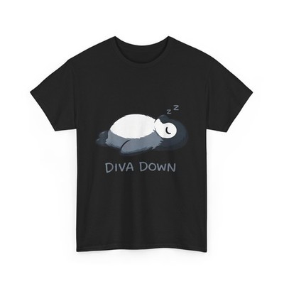 Diva Down Shirt, Penguin Women Men Funny T-Shirt