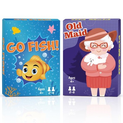 Card Games,Go Fish and Old Maid Card Game for Kids Ages 4-8,Fun Classic Interact
