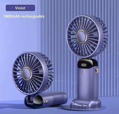 Tragbarer Hand Klappbarer Schreibtisch Ventilator Kühler Kühlung USB Wiederaufladbarer Ventilator