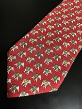 Brooks Brothers Makers Red 100% Silk Circus Elephant Necktie USA Made 59 X 3 5/8