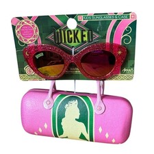 Wicked The Movie Kids Glitter Sunglasses with Case Elphaba Glinda NWT