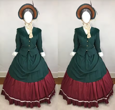 white christmas dresses White Christmas Carolers Dickens Victorian Dress – Mermaidcosplay
