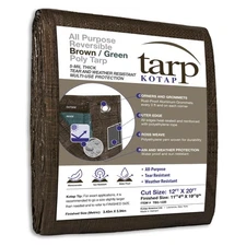 12 x 20 Ft. All-Purpose Multi-Use Protection/Coverage 5-mil Poly Tarp, Revers...
