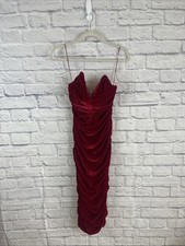 Fashion Nova NWT Glam Bodycon Red Velvet Forever Royalty Dress Size Medium 