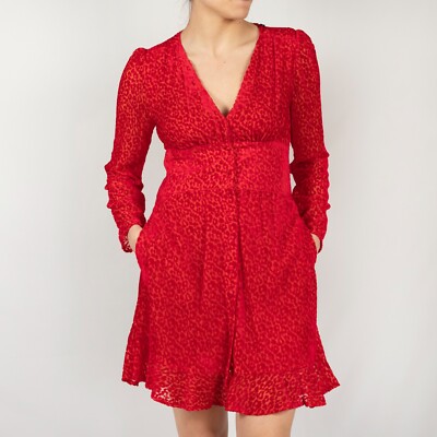 delamere mini dress red polka Princess Polly Delamere chiffon square neck halterneck godet hem mini dress  in pink polka dot print