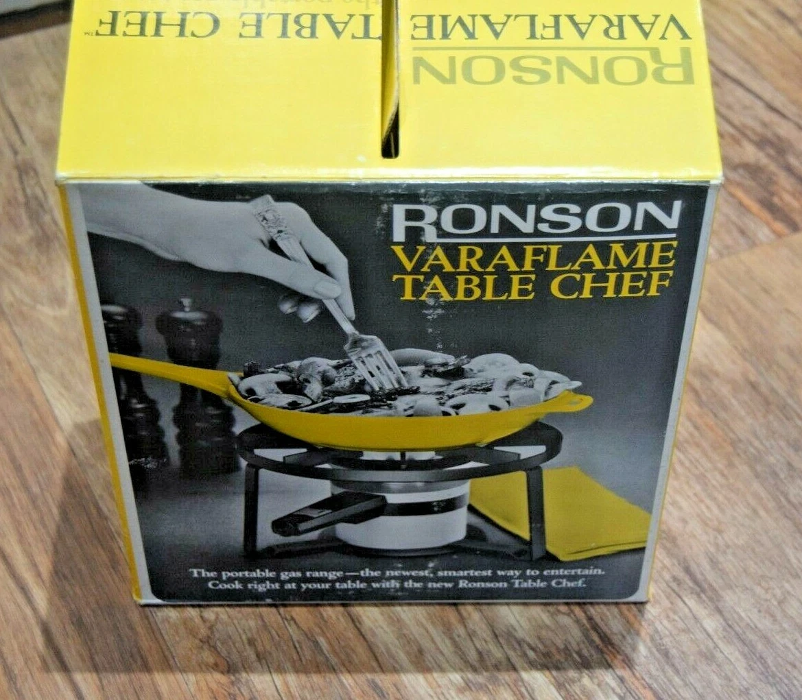 RONSON VARAFLAME TABLE CHEF Set - rare Vintage Original Gas Range / Fondue RETRO
