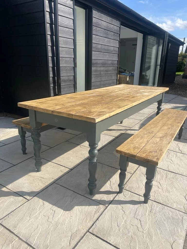 Used farmhouse table with bench deals