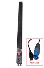 12 way UK PDU VERTICAL MOUNT to 10M 16A COMMANDO PLUG Power Distribution Unit