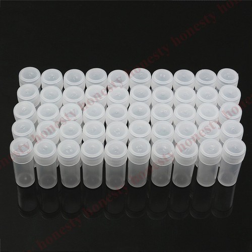 50Pcs Plastic Sample Bottle 5ml Test Tube Small Bottle Vial Storage Container - Picture 5 of 8
