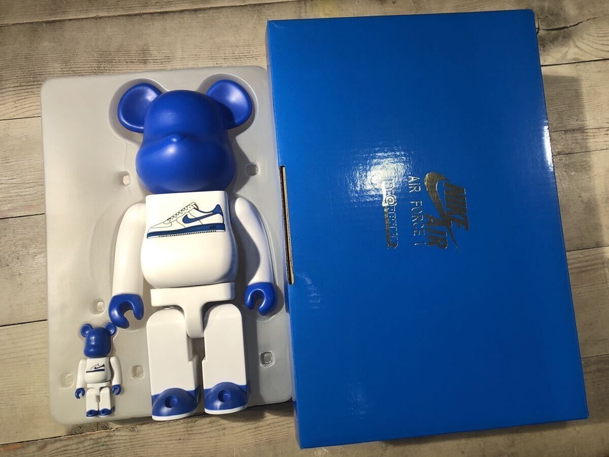 BE@RBRICK 100% & 400% NIKE AIR LUNAR 1 Blue Ver. MEDICOM TOY BE@RBRICK 100% & 400% NIKE AIR LUNAR 1 Blue Ver. MEDICOM TOY