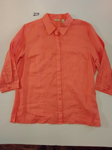 L.L.Bean Hemd Damen Gr. Large Bluse 100% Leinen 3/4 Arm Knopfleiste... - Bild 1 von 7