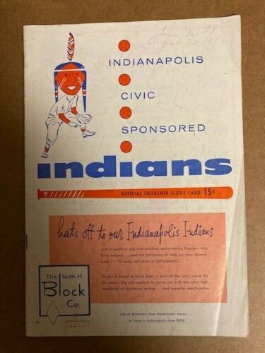1956 Indianapolis Indians Minor League Program Roger Maris in Lineup/Right Field - Picture 1 of 5