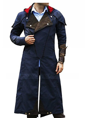 Assassin's Creed Unity Arno Dorian Denim Cloak Cosplay Hooded - Main Image