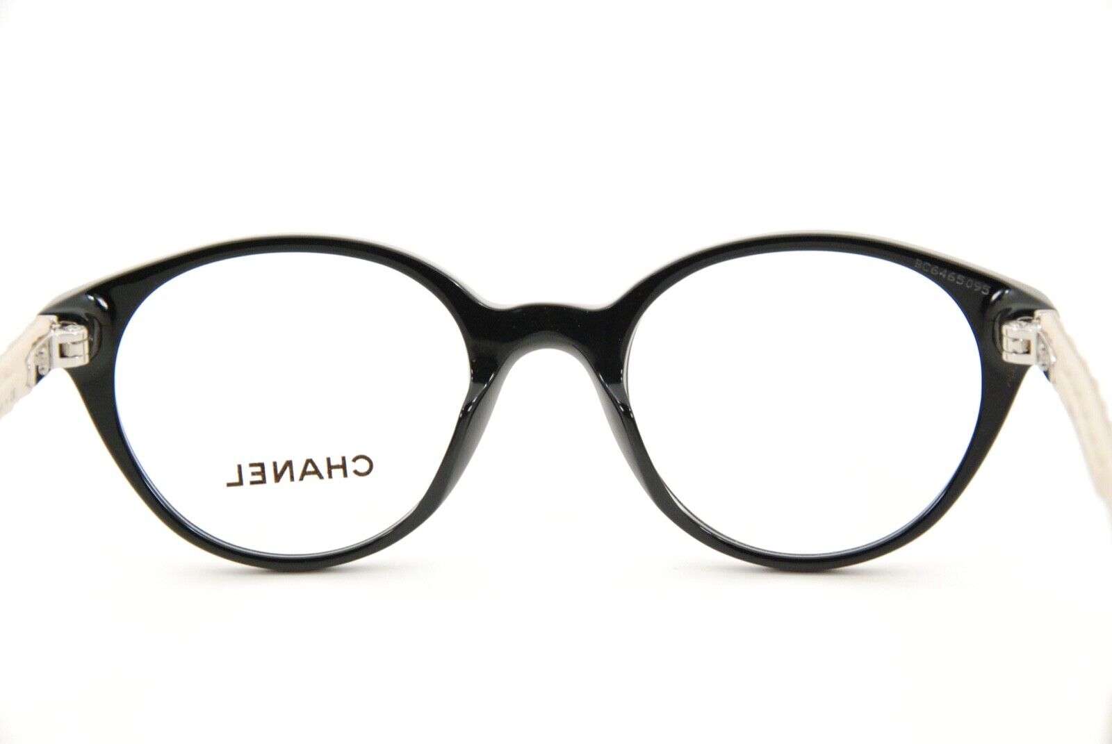 Rare Authentic Chanel 3289-Q c.817 Black/Beige 47mm Glasses Frames RX-able