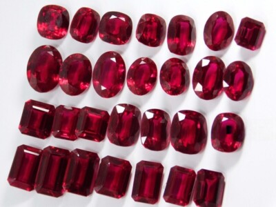 Burmese Certified Natural Red Ruby 100 Ct Flawless Mix Cut Lot Loose Gemstone