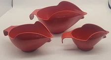 Set of 3 Pourfect Stacking Mixing Bowls Measuring Cups 4 2 1 Randy Kaas Red