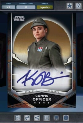 Star Wars Card Trader Digital Legendary Mandalorian Blck Sig Comms Officer 15cc