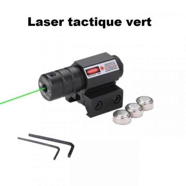 Laser vert pour rail de 11 mm et 22 mm en aluminium noir