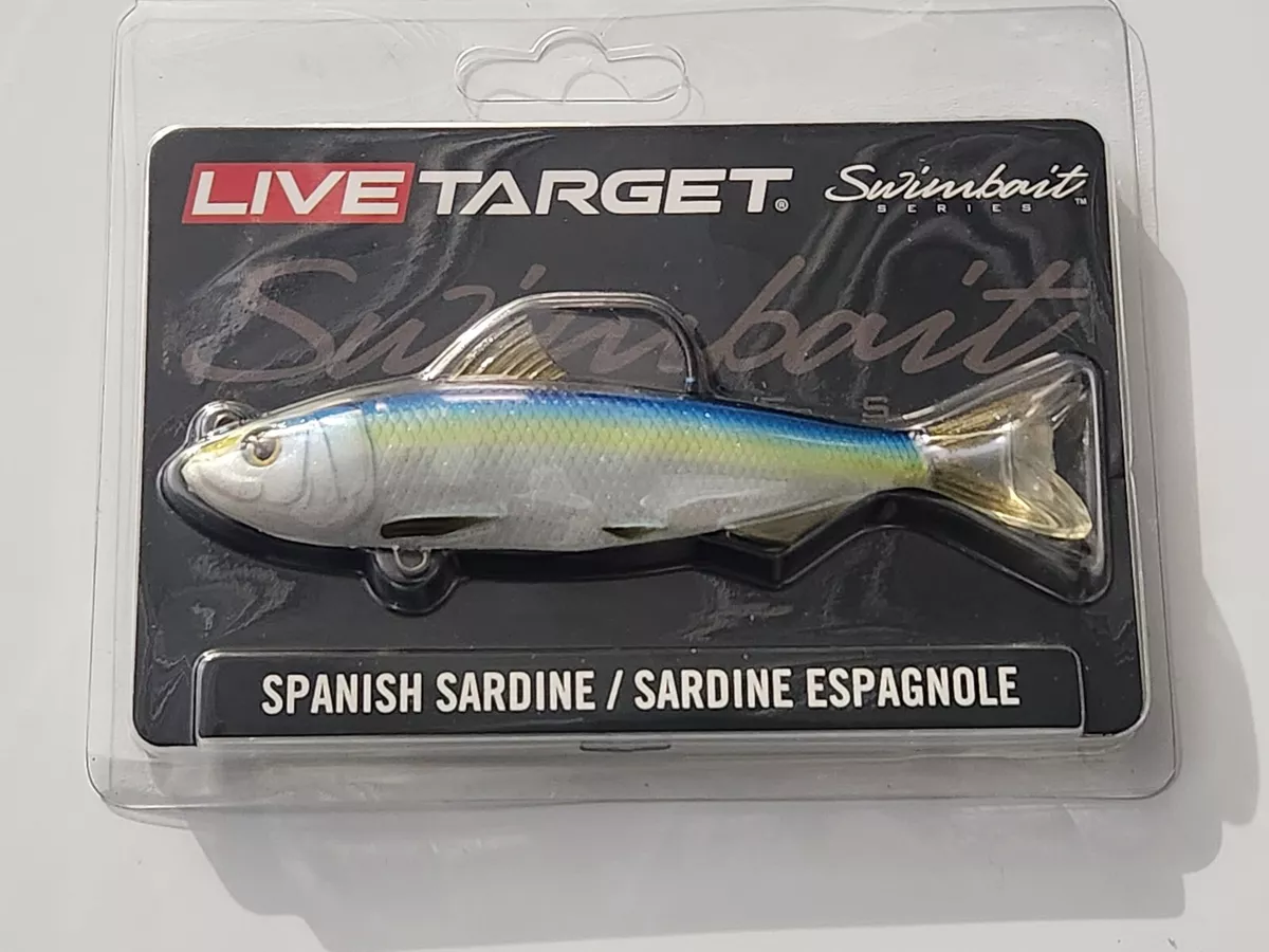 Live Target Swimbait Series Spanish Sardine 4.5 Silver Blue 3/4oz