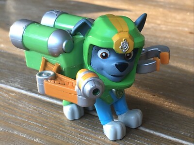 Paw Patrol Sea Patrol Light Up Rocky with Back Pack Working 3” VGC UK
