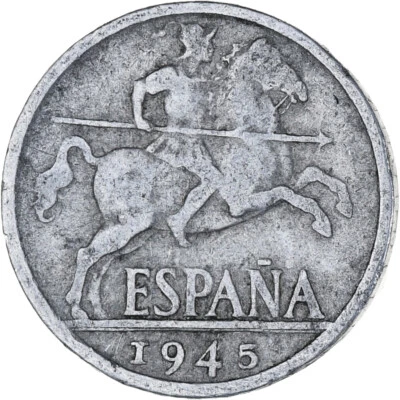 [#1025341] Monnaie, Espagne, 10 Centimos, 1945, TTB, Aluminium, KM:766 - Photo 1/2