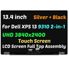 UHD 4K LCD Touch Screen Panel Assembly for 13.4" Dell XPS 13 9300 2-in-1 Silver