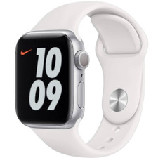 Image of Apple Watch Nike Series 6 GPS - 44mm - Silver Alum, White Sport Band - Very Good