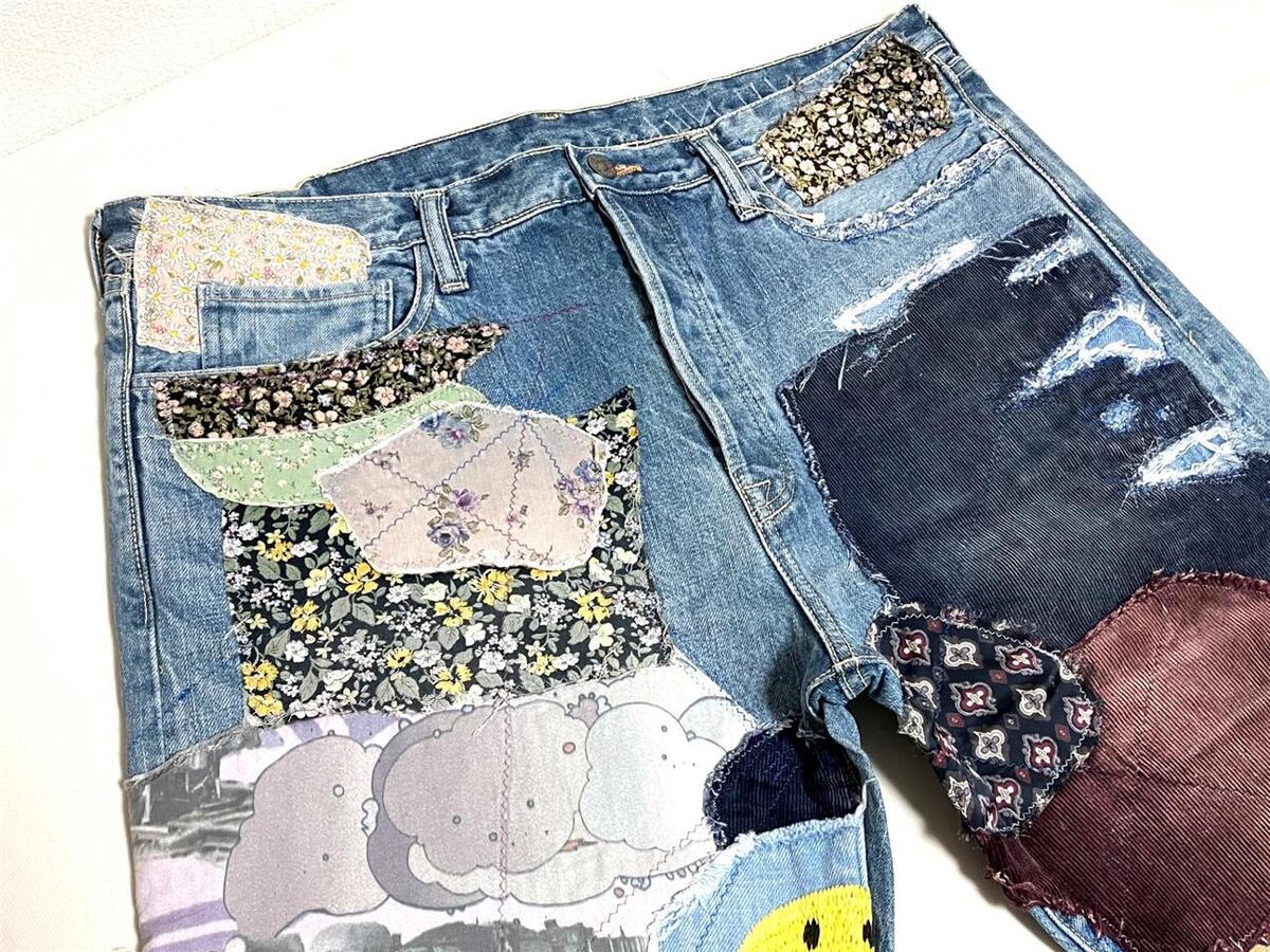 Kapital clutch smile Monkey Cisco denim patch work new 38 | eBay Kapital clutch smile Monkey Cisco denim patch work new 38 | eBay