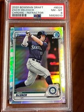 2020 Bowman Draft Chrome  Refractor  RC Rookie PSA 8 ZACH DELOACH