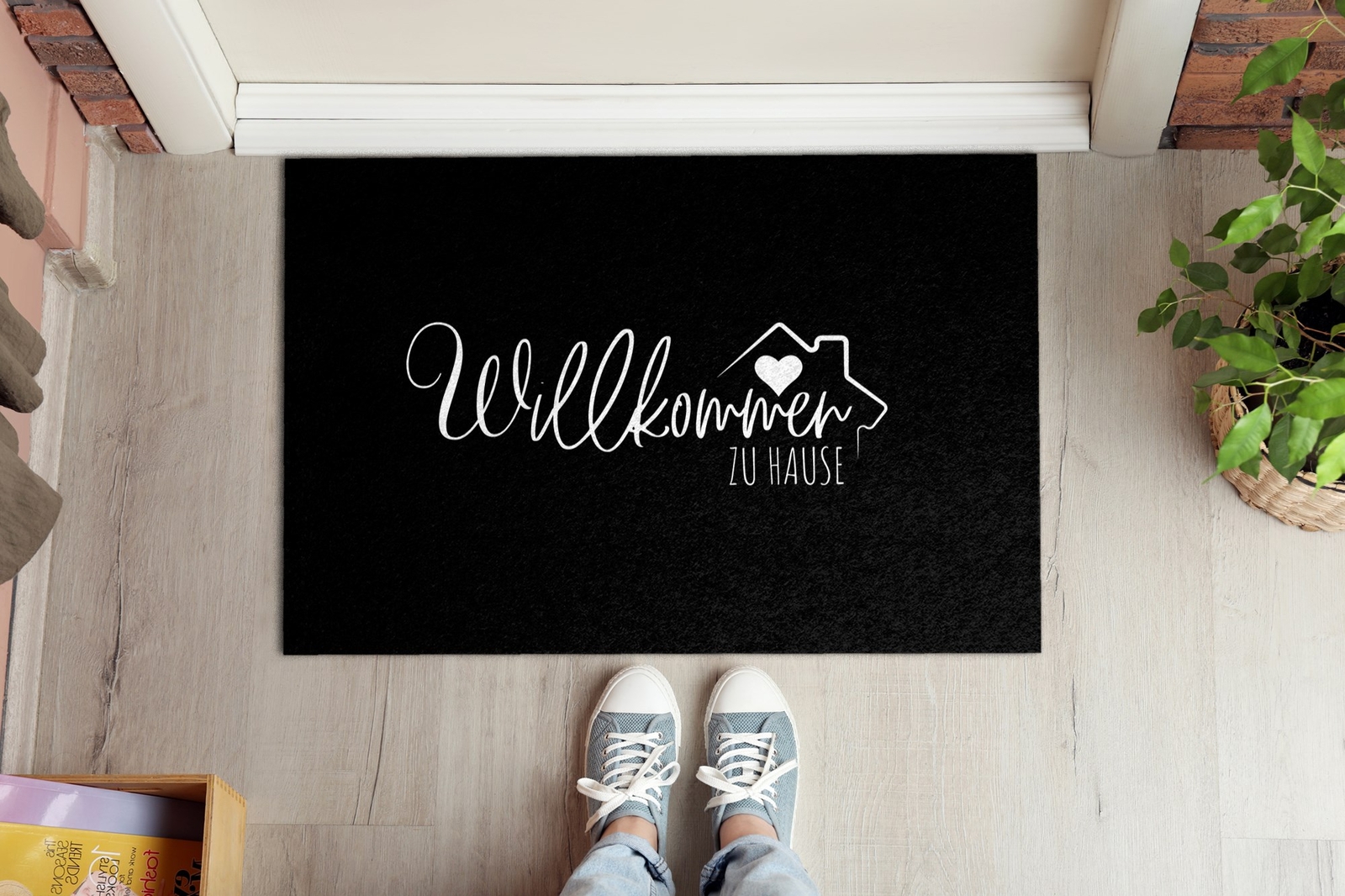 Türmatte Bedruckte Fußmatte Schmutzmatte - Ein herzliches Willkommen