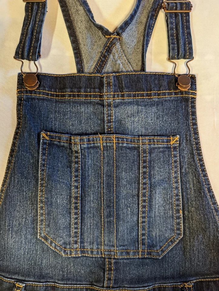 NOBO No Boundaries Relaxed Fit Jean Denim Overalls Shortalls Shorts Med 7-9 EUC - Image 3 of 4