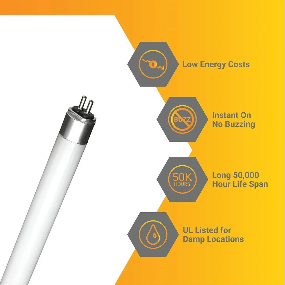 Diodesy 10PK T5 High Output LED Ballast Shatterproof F39T5 3000K 18W, 2100LM G5 - Image 2 of 4