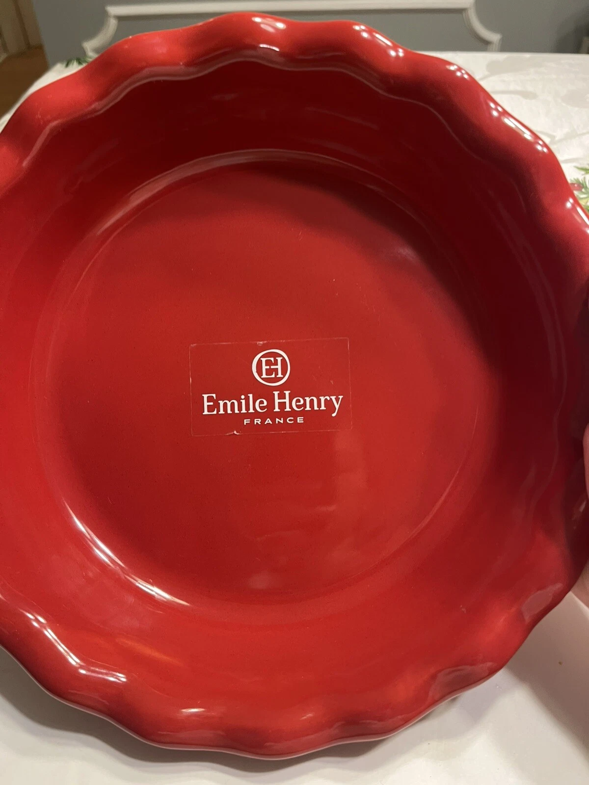 Emile Henry Made in France 10.5” Fruit Pie Tart Quiche Plate Ceramic Baking Dish