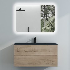 Waschtisch mit Unterschrank Badmöbel Set Waschbecken weiss Mineralguss 60-100cm