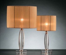 Lampe Grand Cristal Or 1 Lumière Avec Abat-Jour Coll. Nikita