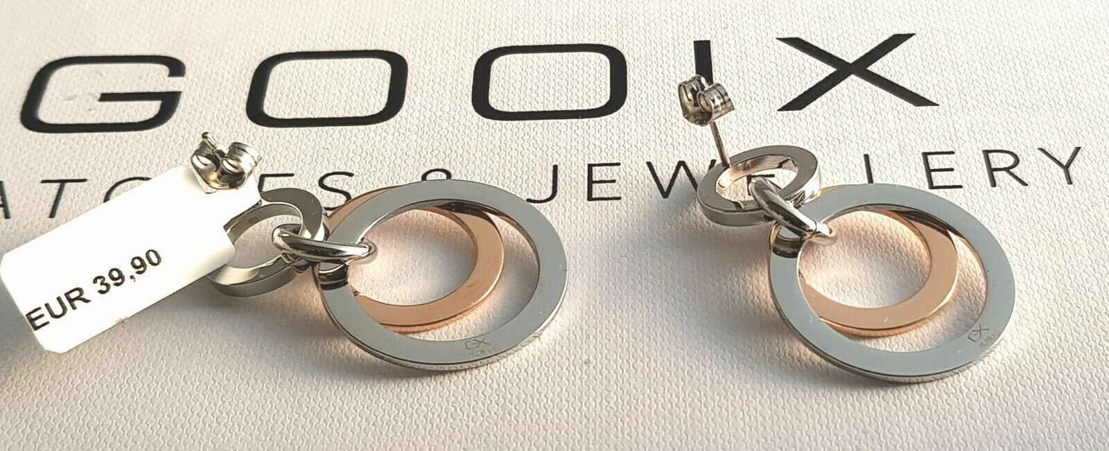 Boucles d'oreilles pendantes GOOIX en argent 925 or rose idée cadeau femme