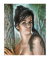 TINA BY LYNCH KITSCH TRETCHIKOFF ERA VINTAGE RETRO ART QUALITY PRINT ON CANVAS 