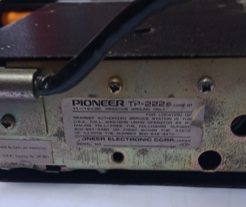 MANGIANASTRI VINTAGE DELLA PIONEER 8 TRACK IC CAR STEREO TP 222 - Foto 3 di 3