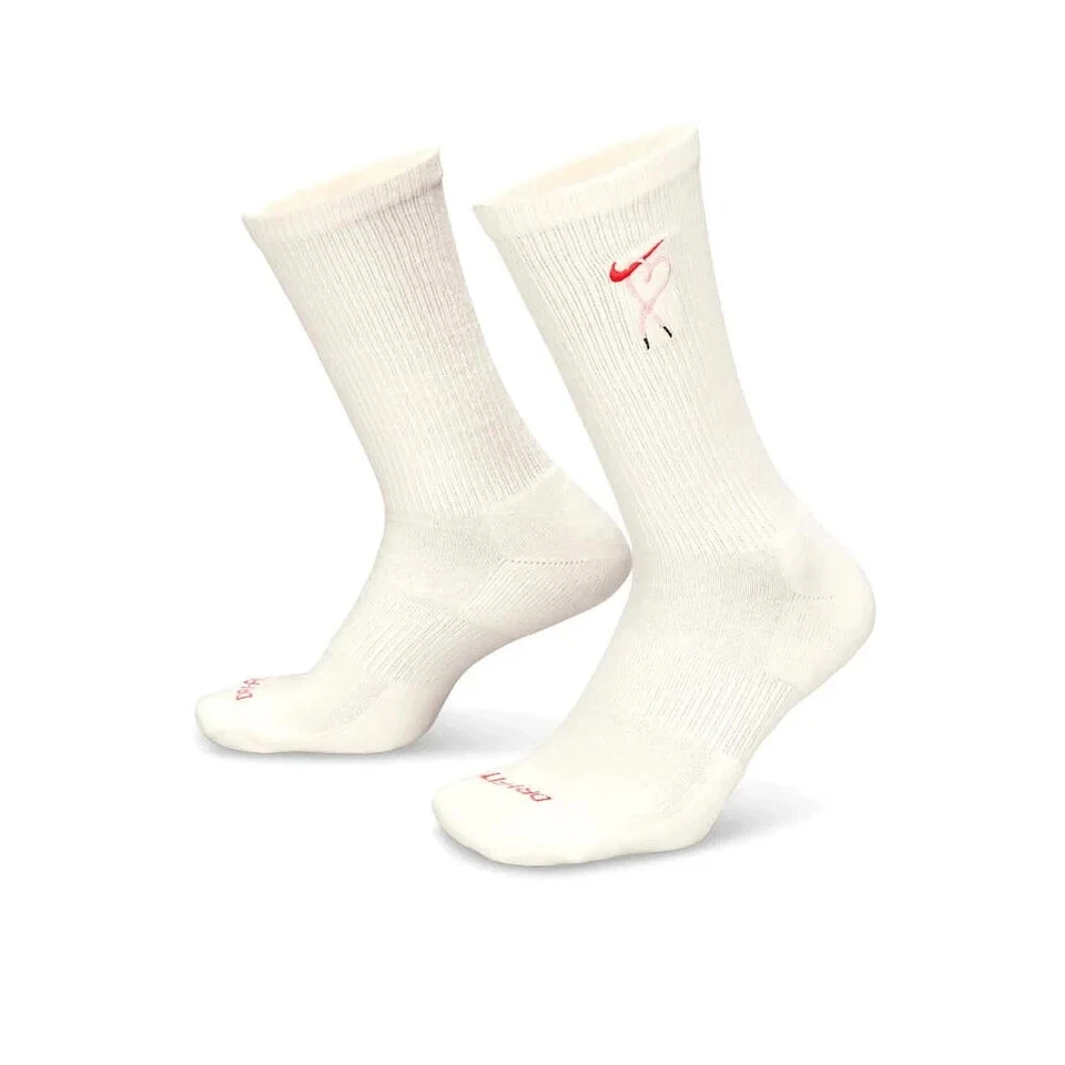 Calcetines acolchados para mujer Nike vela/rosa/rojo Everyday Plus (1p) (HJ9381-133) Foto 3 de 4