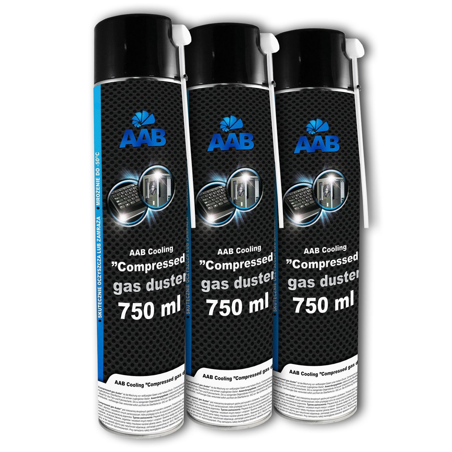 Kit 3 AAB Air Duster 750ml - Spray Aria Compressa Alta Pressione