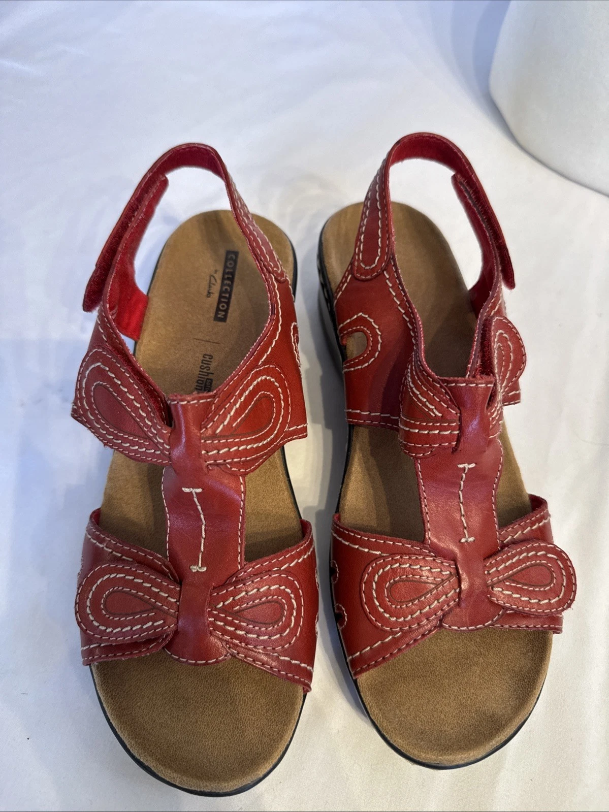 Clarks Lexi sandali con tomaia in pelle slingback da donna nuovi senza scatola taglia 8 5 rossi