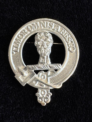 Silver Scottish Brooch / Badge h/m 1960s Edinburgh - Clan MacNab or McNab