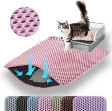 Cat Litter Mat 24x18 Inches Double Layer Honeycomb Cat Litter Trapping Mat
