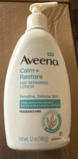 Aveeno Calm + Restore Oat Repairing Lotion Restorative Skin Therapy 12 oz