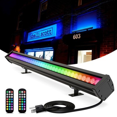 144W RGBW LED Wall Washer Light bar, 40 in RF Remote Control, Outdoor & Indoor