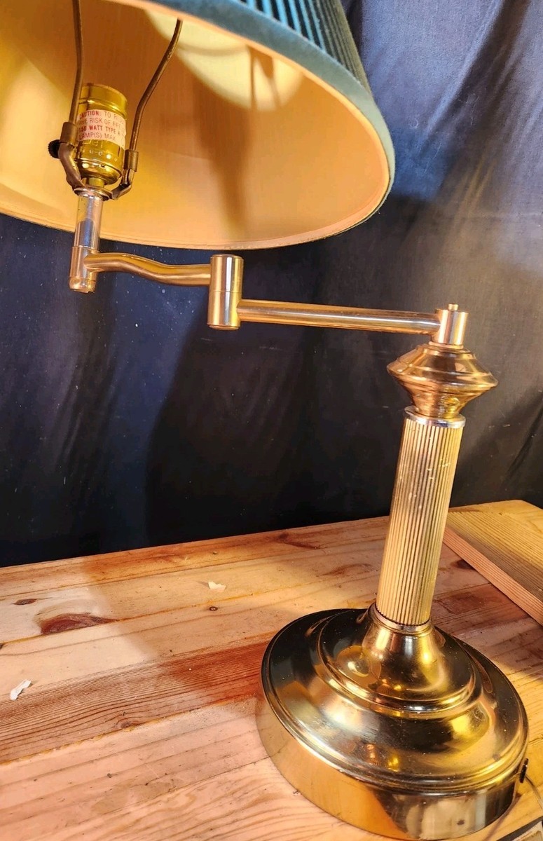 アンティーク雑貨 OFFICIAL LAMP ADJUSTING STATION Vintage Alsy Brass Swing Arm Lamp Pivoting Adjustable Desk Lamp | eBay