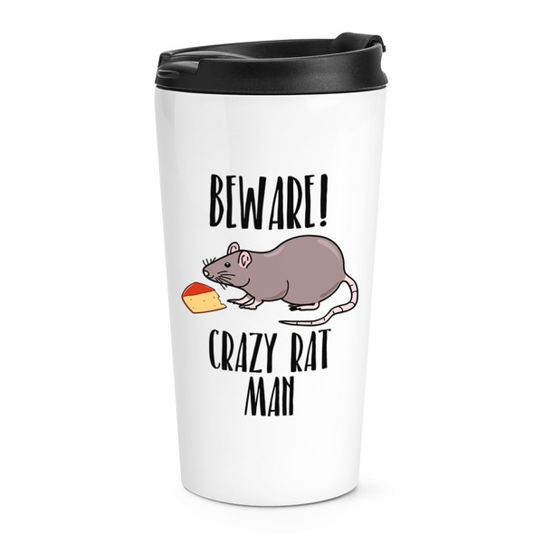 Beware VerrüCkte Ratte Mann Reise Becher Tasse Lustig Thermo Becher Tiere Scherz-image